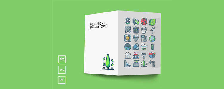 Pollution Energy Icons AI EPS SVG