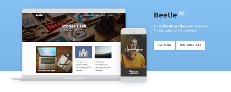 Beetle Go Free WordPress Theme for Creatives WordPress