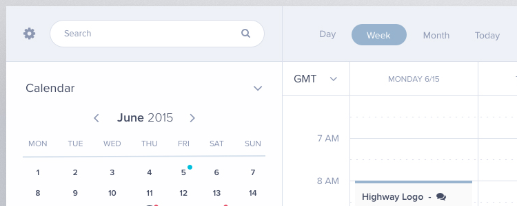 Calendar UI Template Sketch