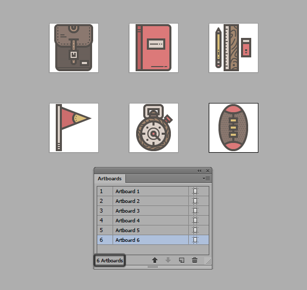 using multiple artboards to export icons