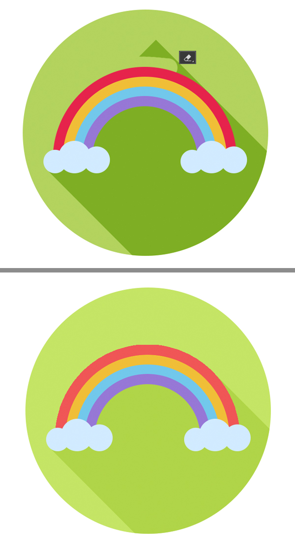 flat rainbow icon is ready