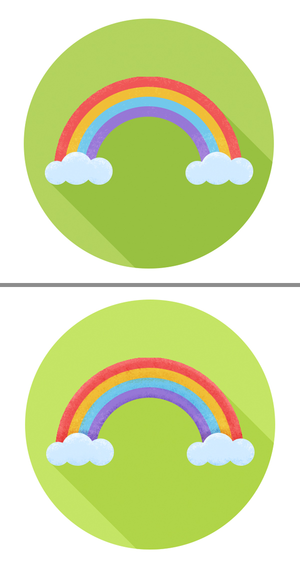 make the rainbow icon textured