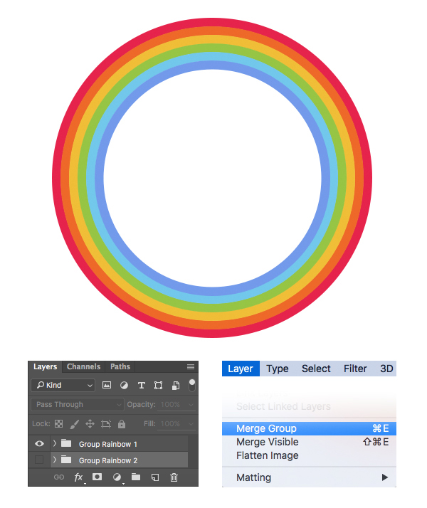 Duplicate the rainbow and merge group