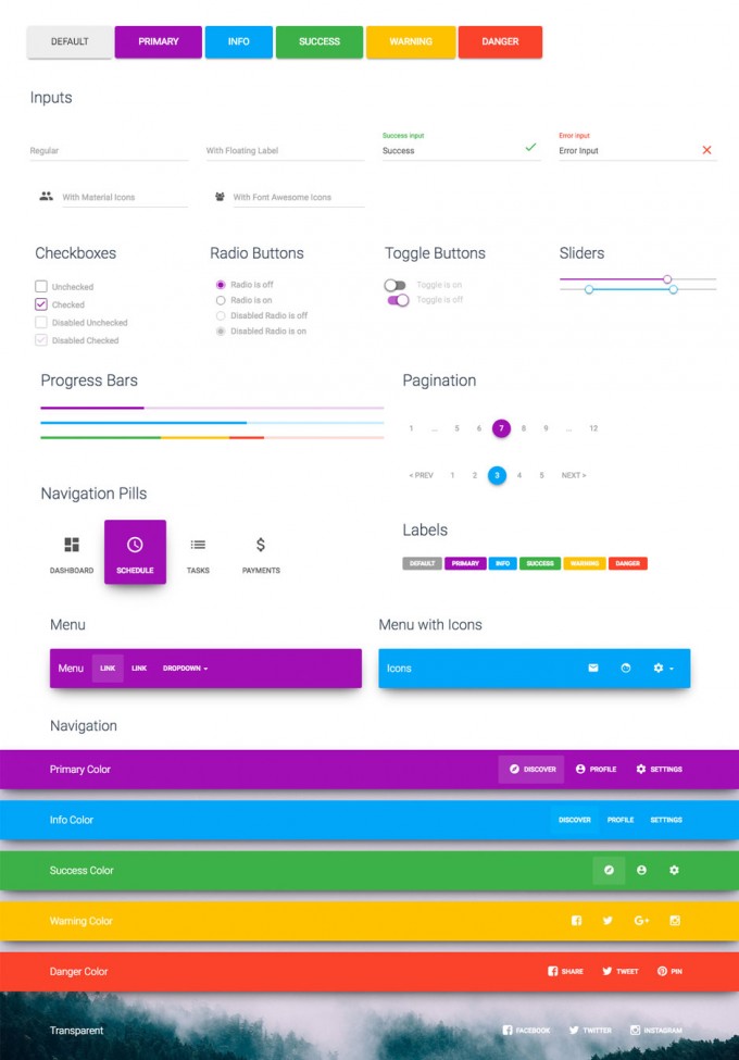 Material Kit - A Badass Bootstrap UI Kit Based on Material Design - iDevie