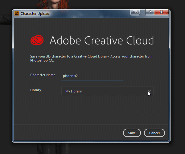 adobe fuse how to save to library