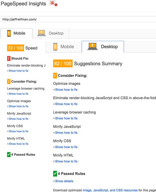 Optimizing PageSpeed - Updated Scores