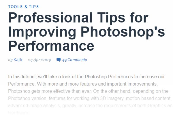 Professional Tips for Improving Photoshops Performance