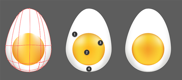 Further render the egg yolk