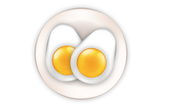 Complete the eggs on a plate icon