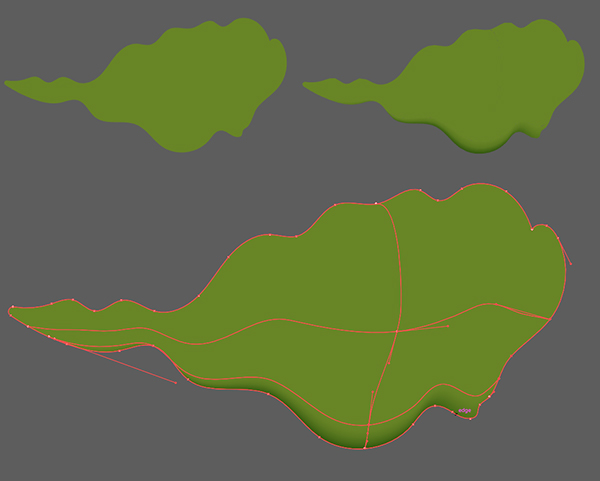 Draw a wiggley leaf and render it