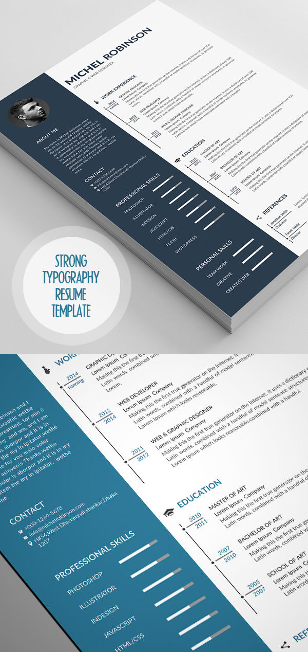 Strong Typography Resume Template