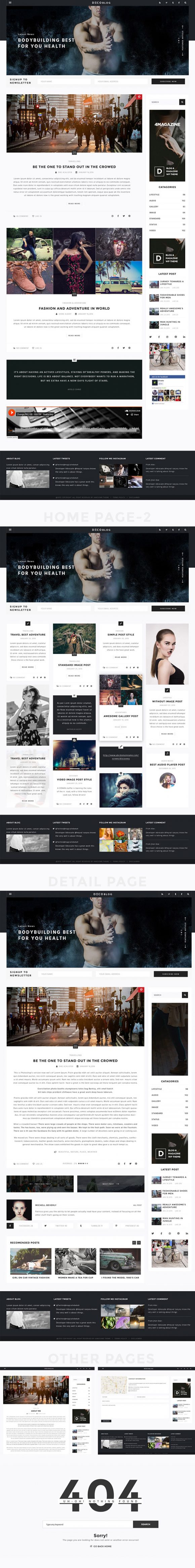 Personal blog PSD template - Full preview