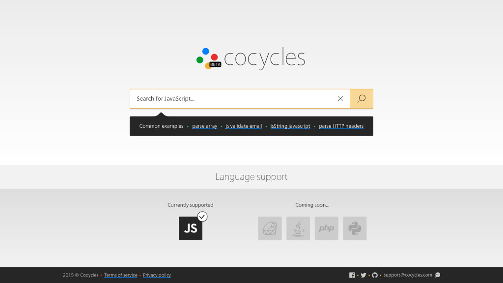 Cocycles search interface
