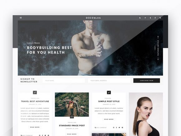 Personal blog PSD template