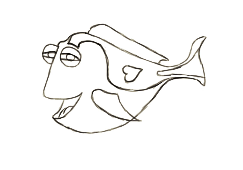 How to Draw Dory from Finding Nemo