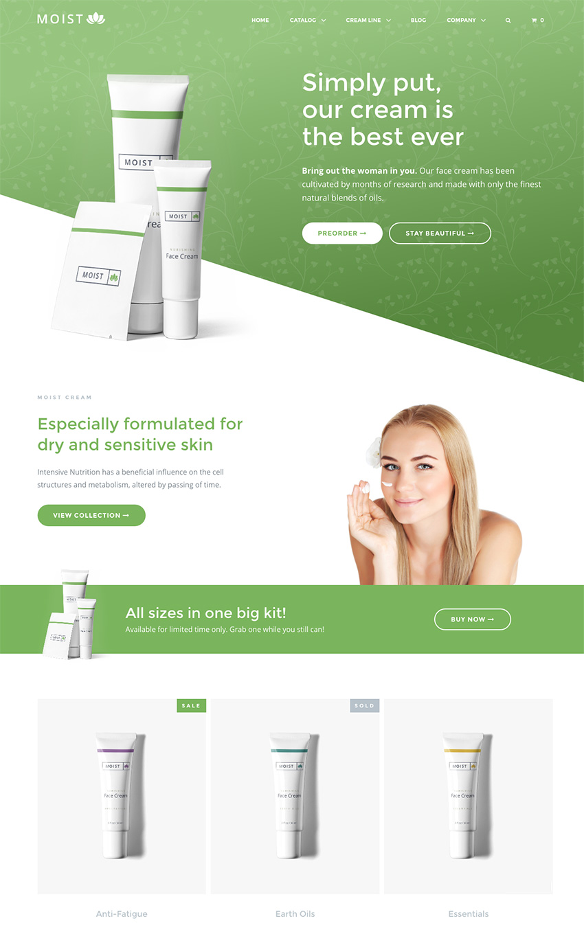 Moist Beautiful Single Product Shopify Theme