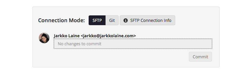 Choose the SFTP connection mode