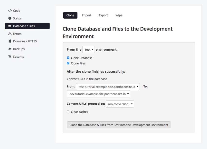 Clone Database and Files