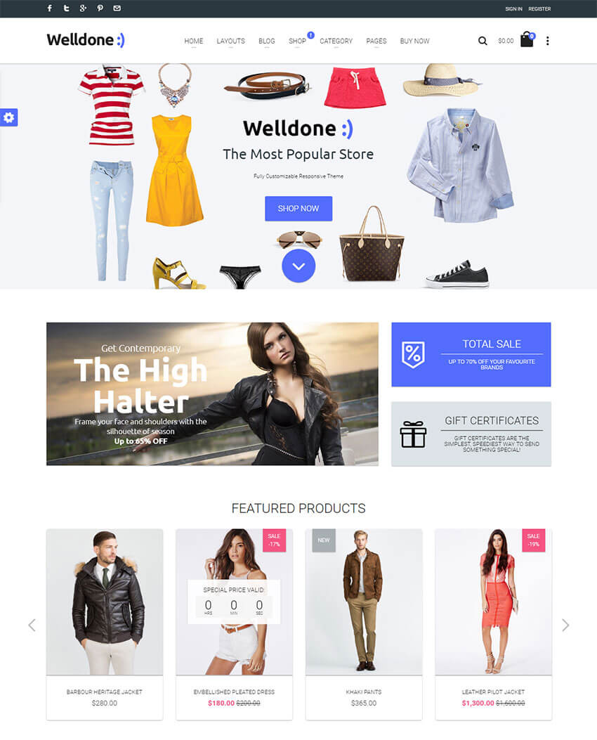 Welldone Material Responsive Shopify Theme