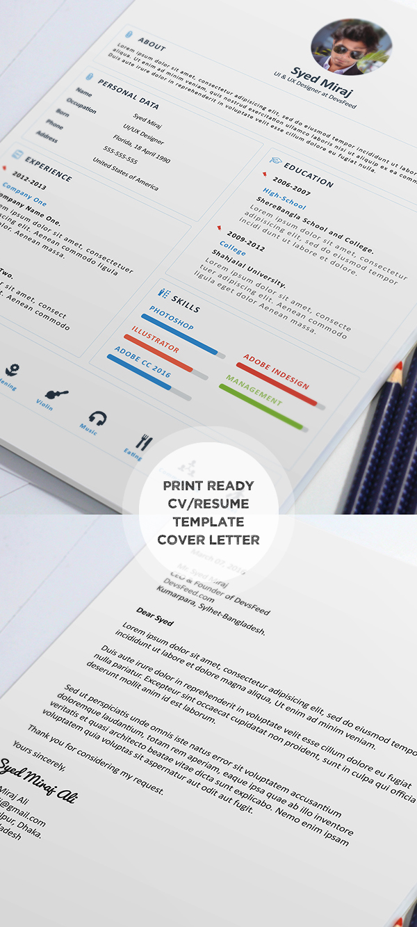 Free Print ready Resume and Cover later