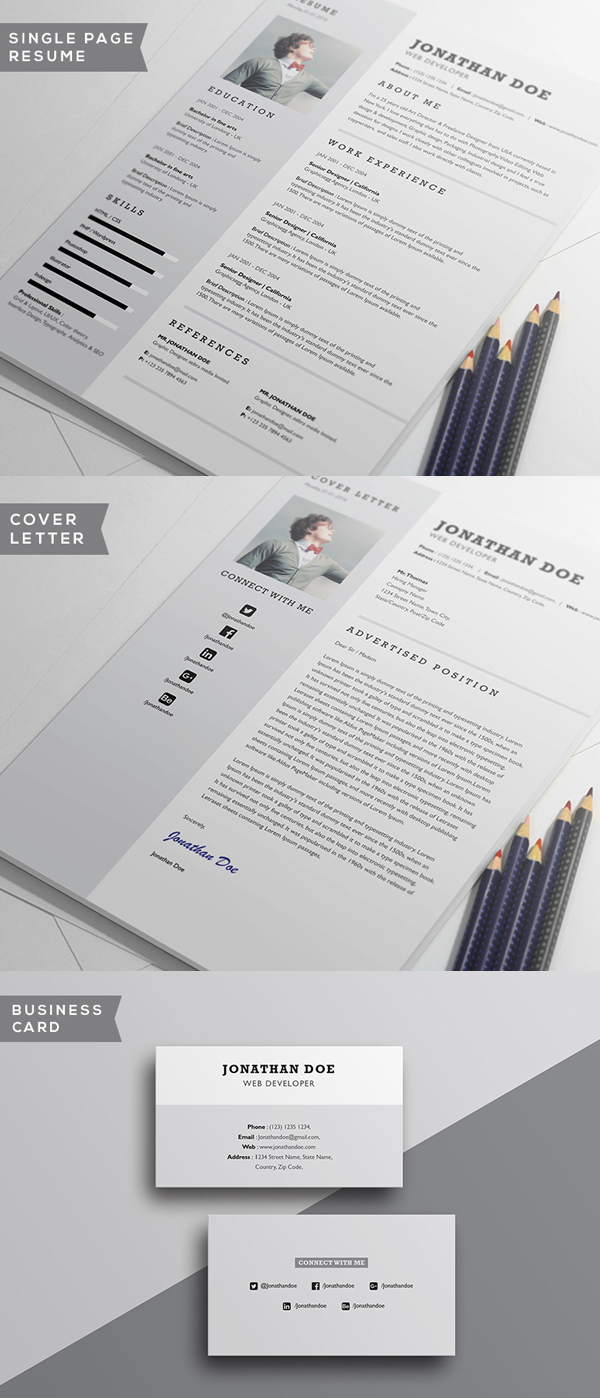 Download 20 Free CV / Resume Templates & PSD Mockups - iDevie