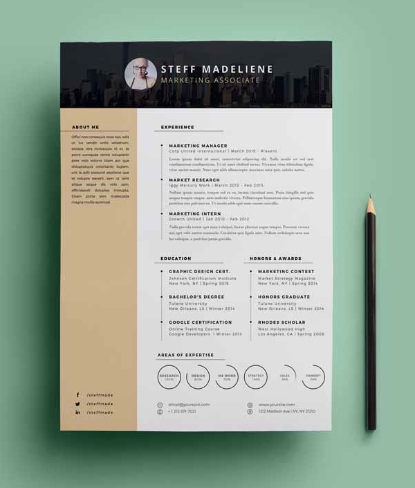 Download 20 Free CV / Resume Templates & PSD Mockups - iDevie