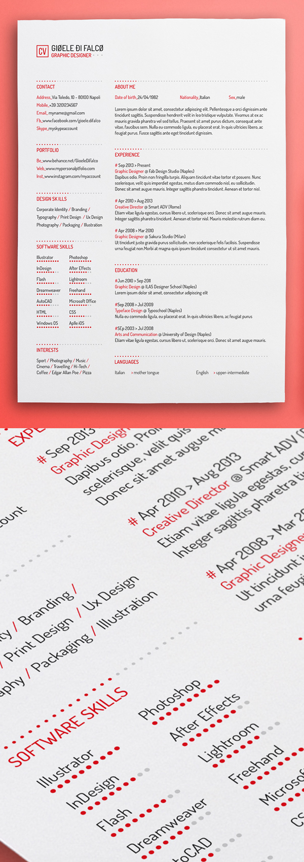 Download 20 Free CV / Resume Templates & PSD Mockups - iDevie