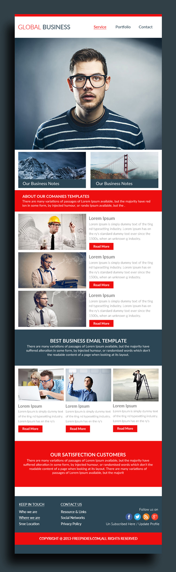 Free Business Email Template PSD