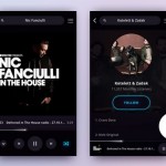 Music player app screens for Sketch