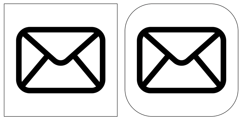 Draw a rectangle around your envelope to create the icon base