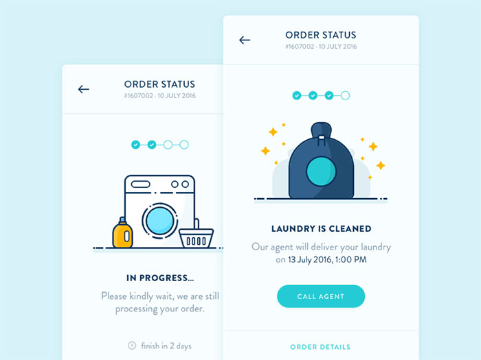 Order Status Screen - Laundry App