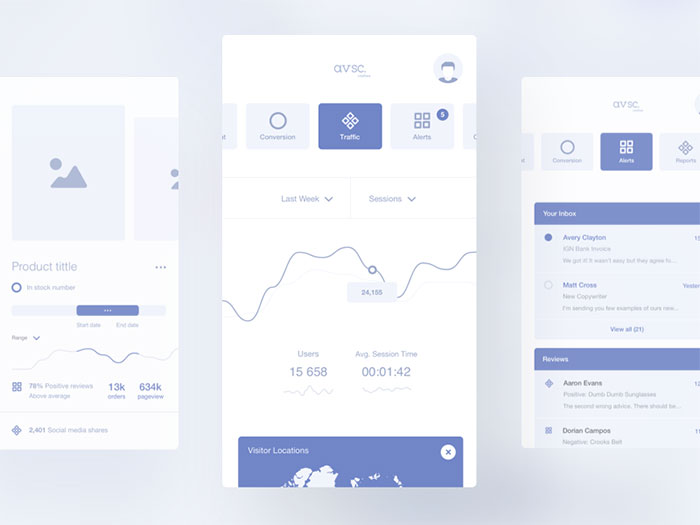 avsc. wireframes