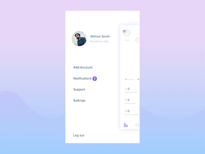 (UI Animation) Instagram Followers Dashboard