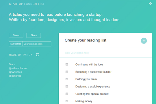 Startup-Launch-List