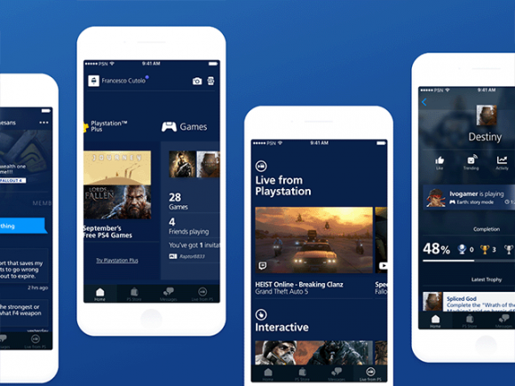 Playstation app redesign - Free Sketch UI kit