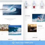 Blog and e-commerce PSD template for surfers