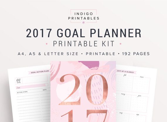 Watercolor goal planner