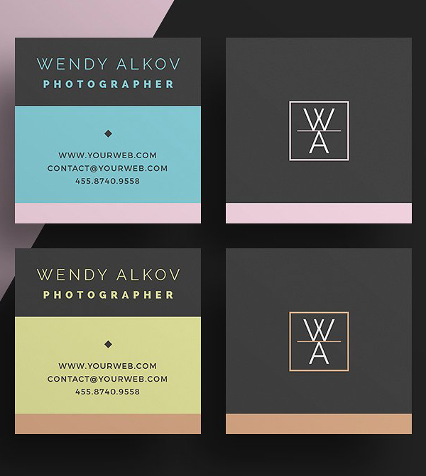 Square Stylish Business Card Template