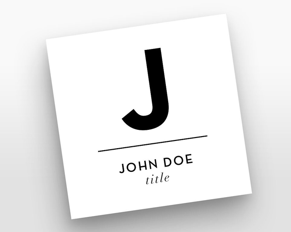Square Small Initial Business Card Template