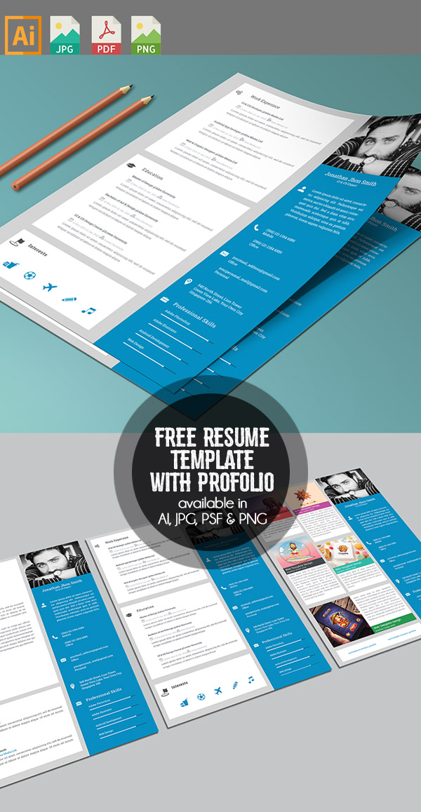 Free Resume/CV with Cover letter & Protfolio