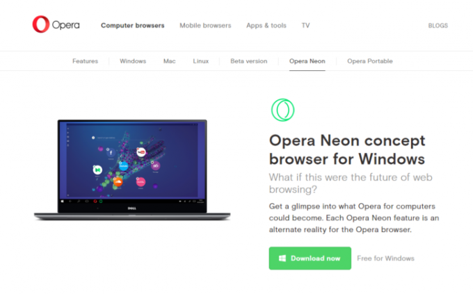 opera neon browser