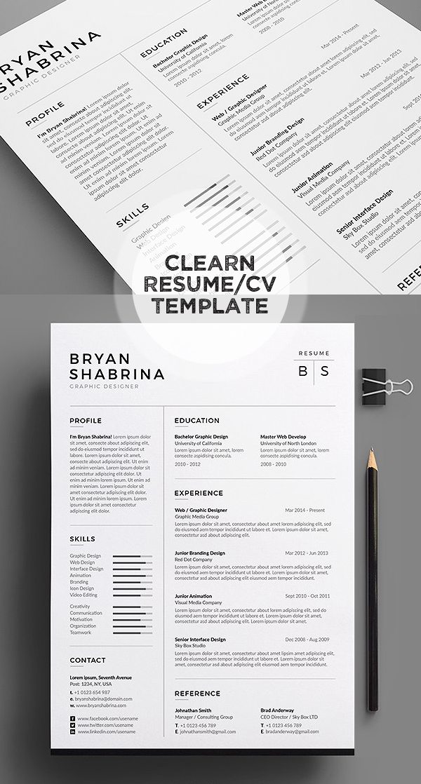 Black/White Resume/CV Template