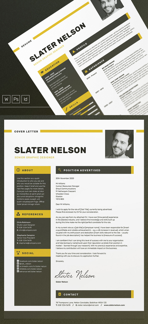 A4 & US Letter Resume / CV Template