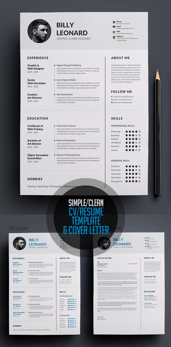 Clean and Simple CV/Resume Cover Letter Template