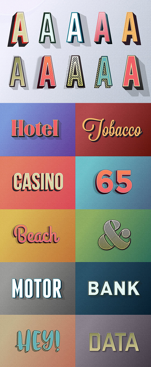Free Retro Text Effect Graphic Styles 