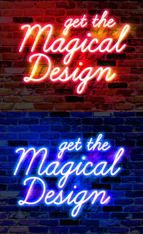 Neon Glow Text Effect PSD Freebie