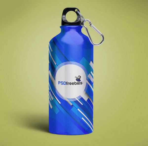 Free Aluminum Water Bottle Mockup