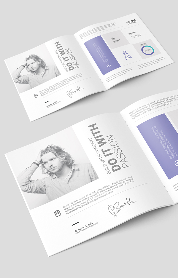 Free Square Brochure Catalog PSD Template