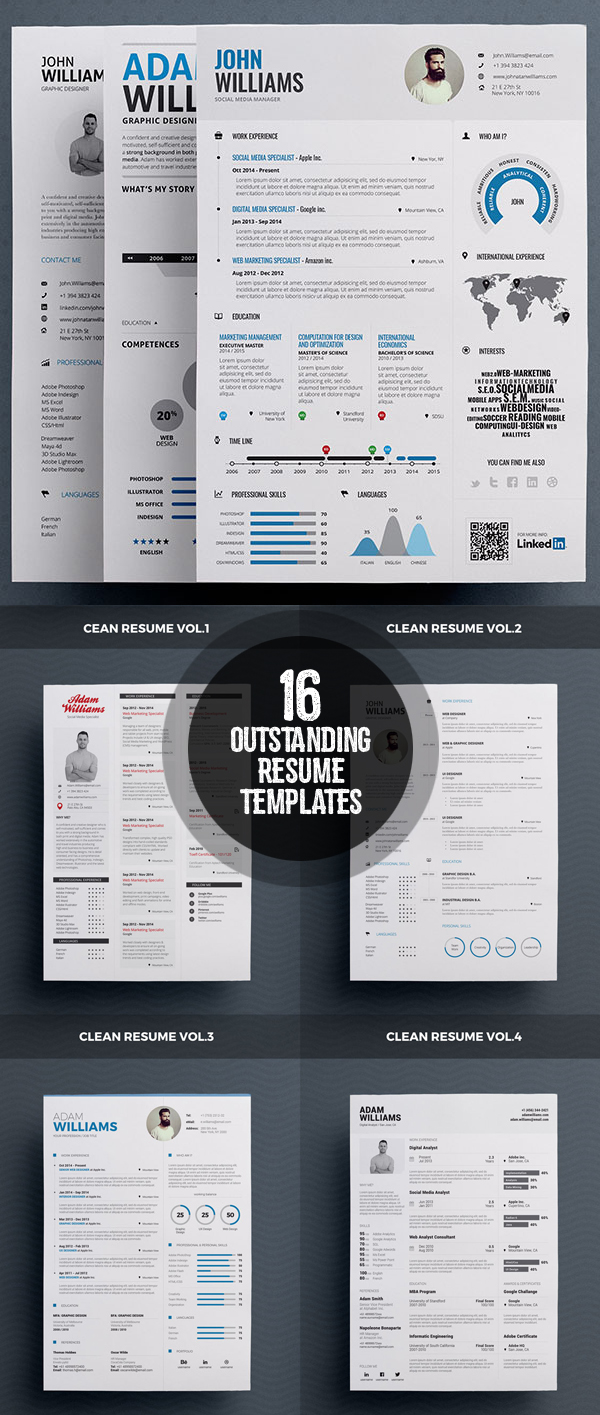 16 Outstanding and Stylish Resume Designs