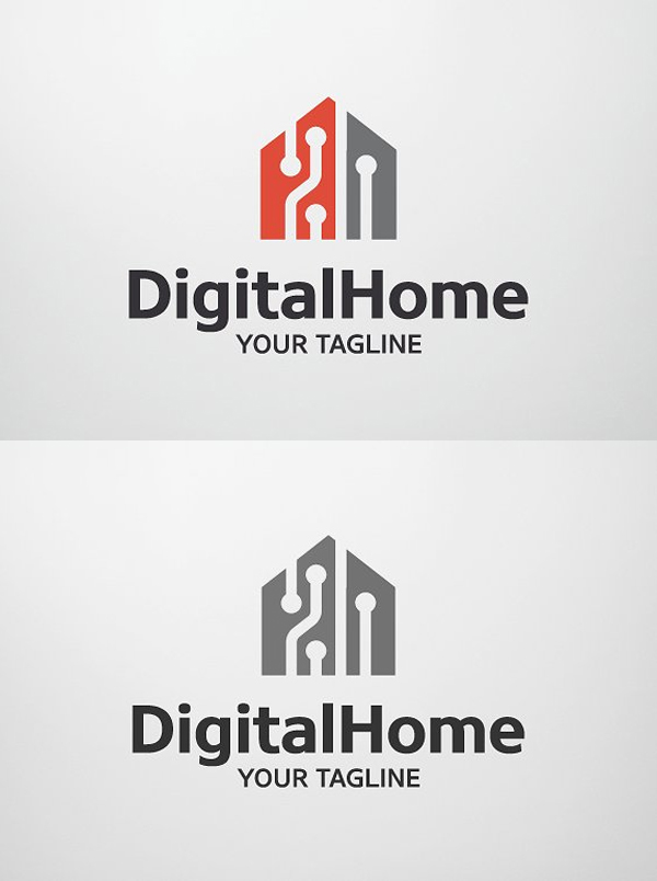 Digital Home - Smart Home Logo Template